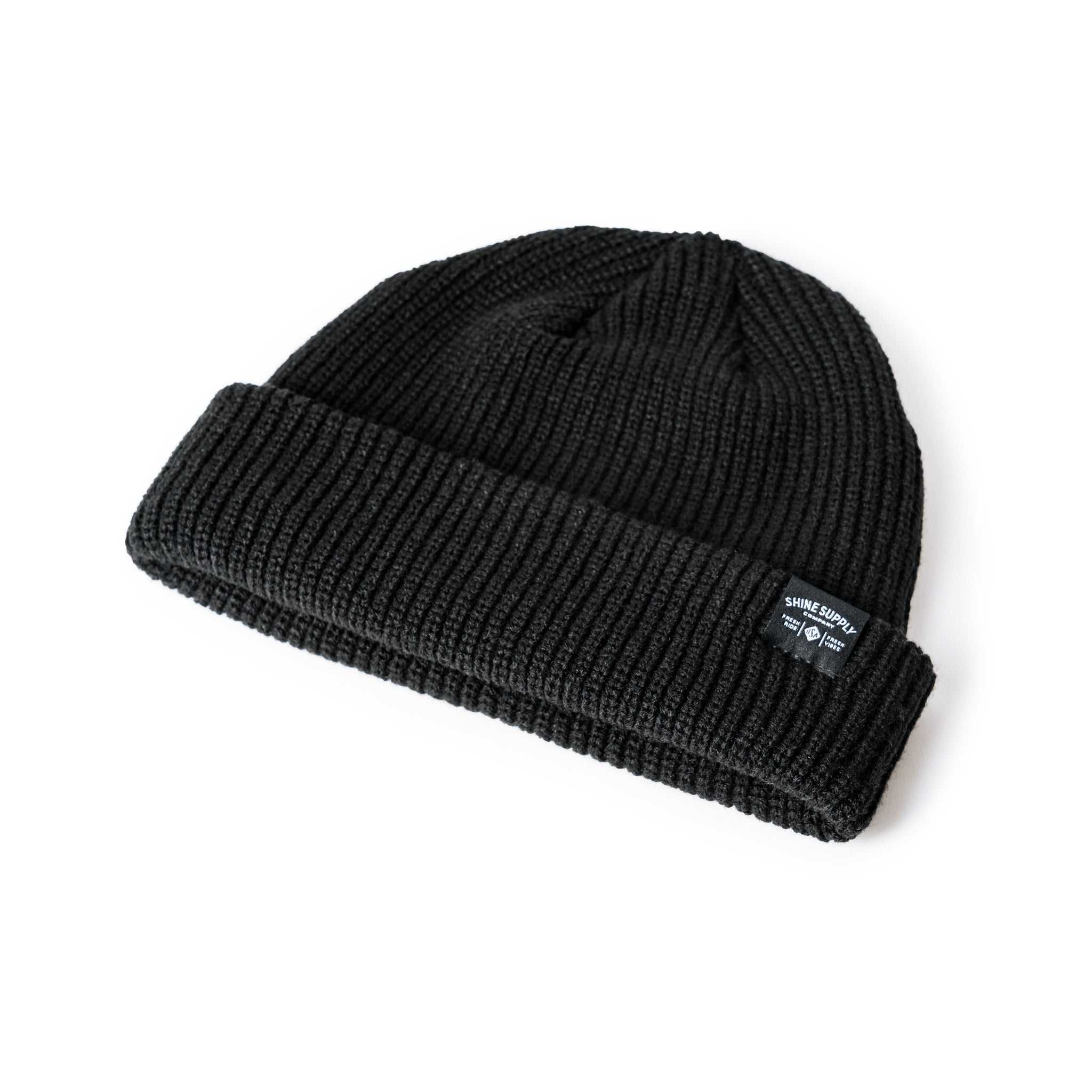"Fresh Vibes" Summit Knit Beanie - Black