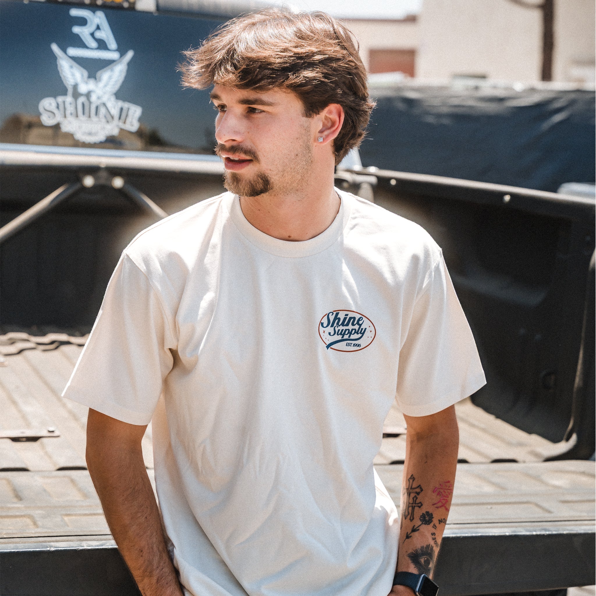 "Motor Club" Summer Authentics Tee - Ecru