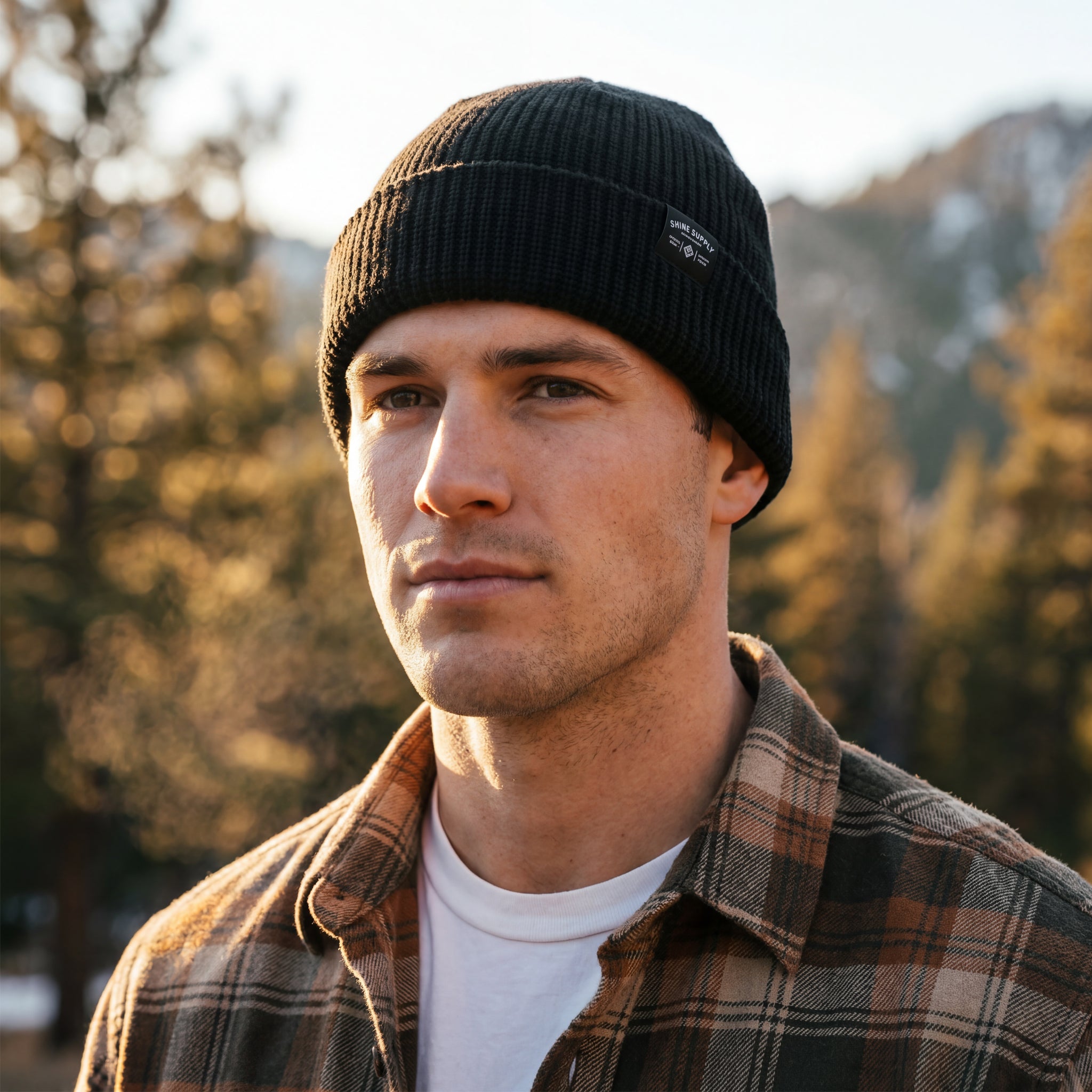 "Fresh Vibes" Summit Knit Beanie - Black