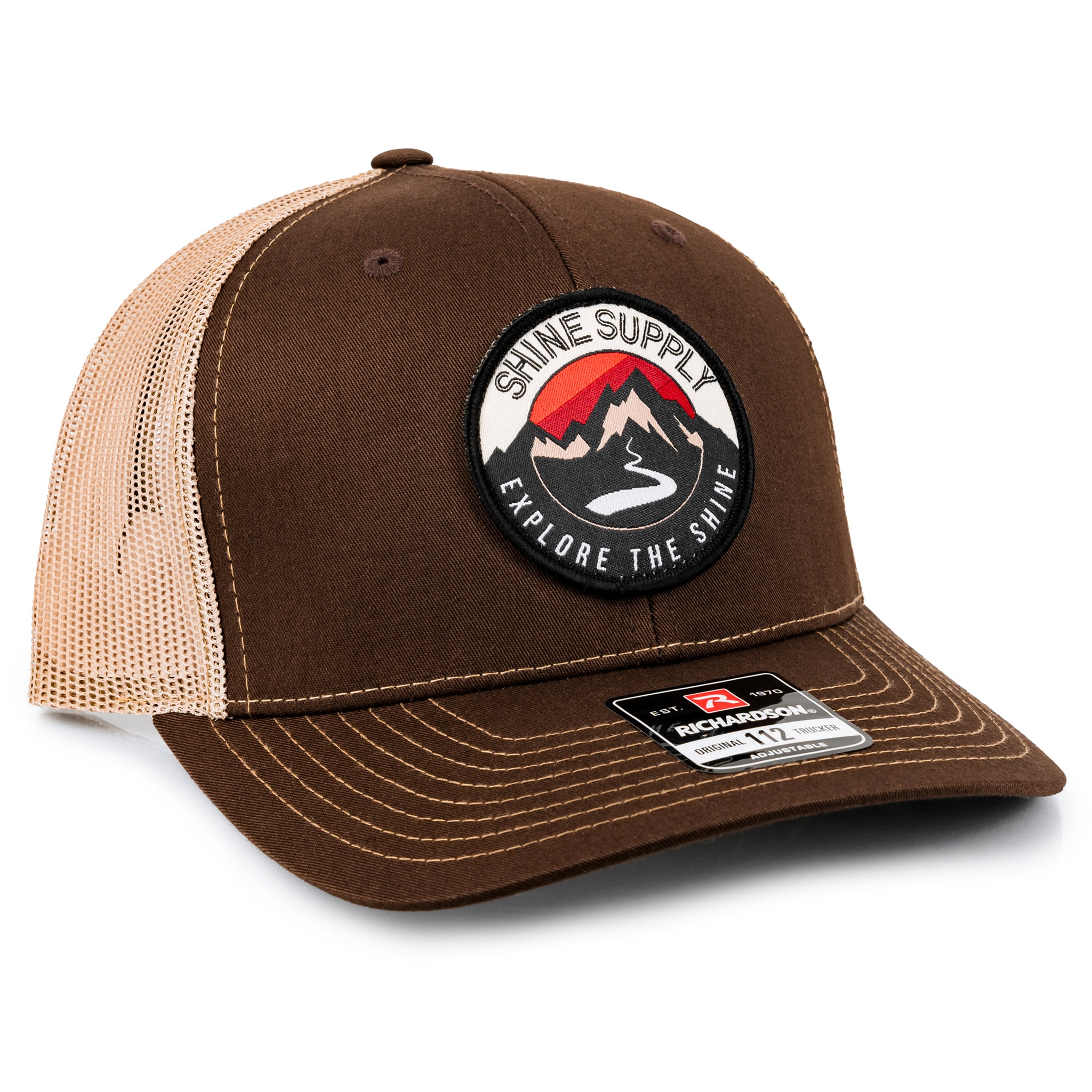 "Explore The Shine" - Richardson Snapback (Curved Bill)  - Brown/Tan